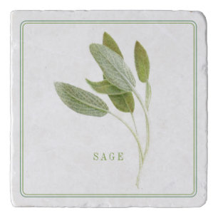 FRESH SAGE Marble Stone Trivet (+text)