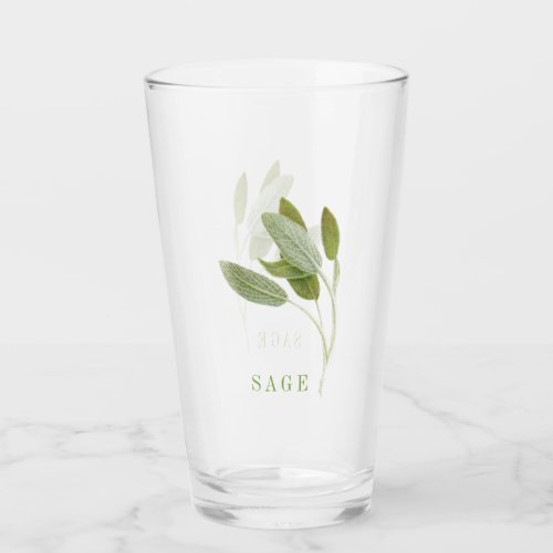 FRESH SAGE Pint Drinking Glass