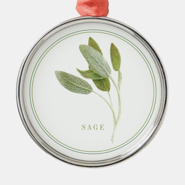 FRESH SAGE Premium Round Ornament (Front)