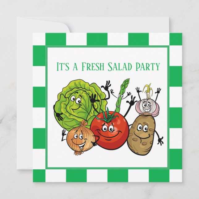 fresh salad party add information note card (Front)