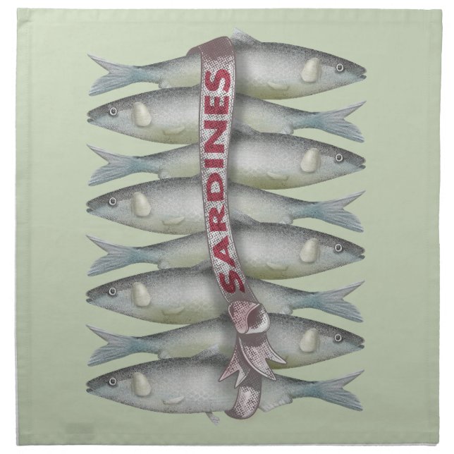 Fresh Sardines Cloth Napkin (Front)