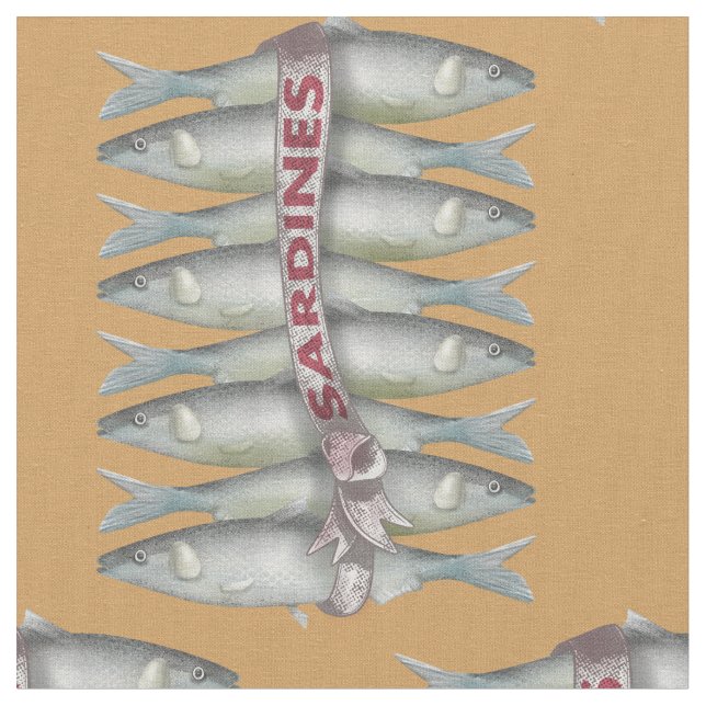 Fresh Sardines Fabric (Close Up)