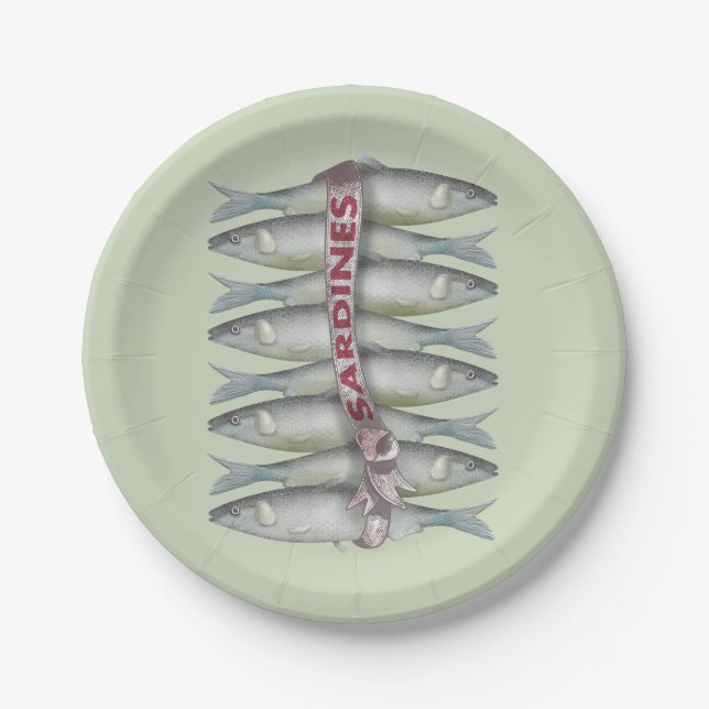 Fresh Sardines Paper Plates (Front)
