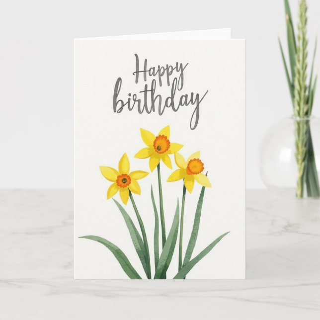Fresh Script Birthday Card (Front)