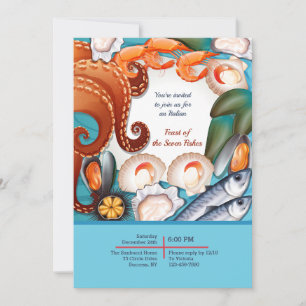 Fresh Seafood Dinner Party Invitation