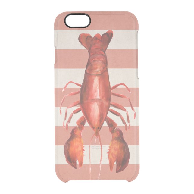 Fresh Seafood Lobster on Salmon Stripes Uncommon iPhone Case (Back)