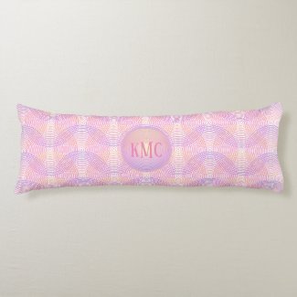 Fresh Seaside Sunset Geometric Pattern Monogram