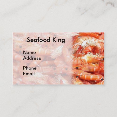Fresh Shrimps or Prawn on Display Business Card Template
