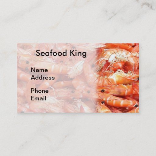 Customizable Fresh Shrimps or Prawn on Display Business Card Template