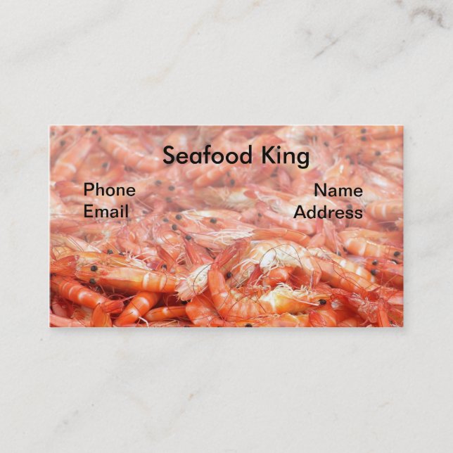 Fresh Shrimps or Prawn on Display Business Card (Front)
