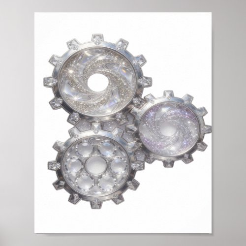 Fresh Silver GEARS OF THE UNIVERSE Poster