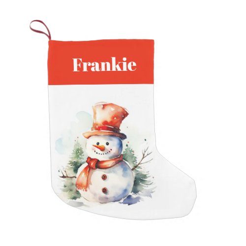 Fresh Snow Snowman Christmas Small Christmas Stocking