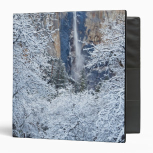 Fresh snowfall in the trees below Bridalveil 3 Ring Binder