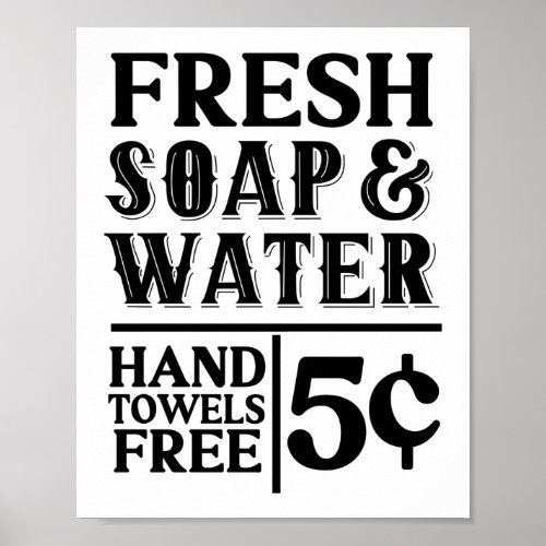 Fresh Soap  Water Vintage Farmhouse Bathroom Poster