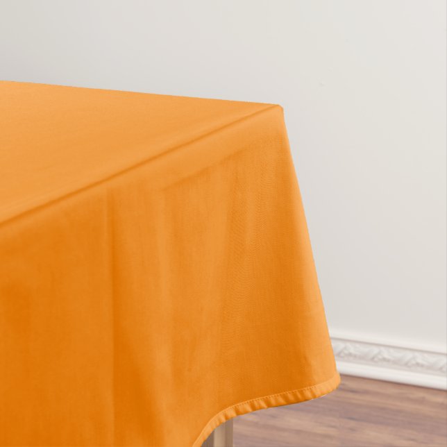 fresh solid bold vibrant orange summer decor tablecloth (In Situ)