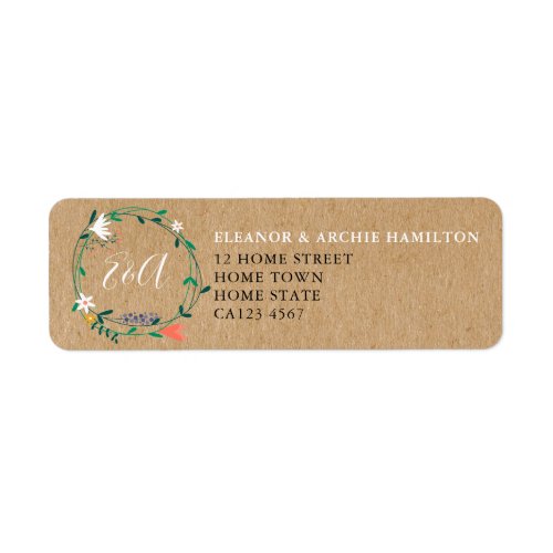 Fresh Spring Floral Garland Address Label