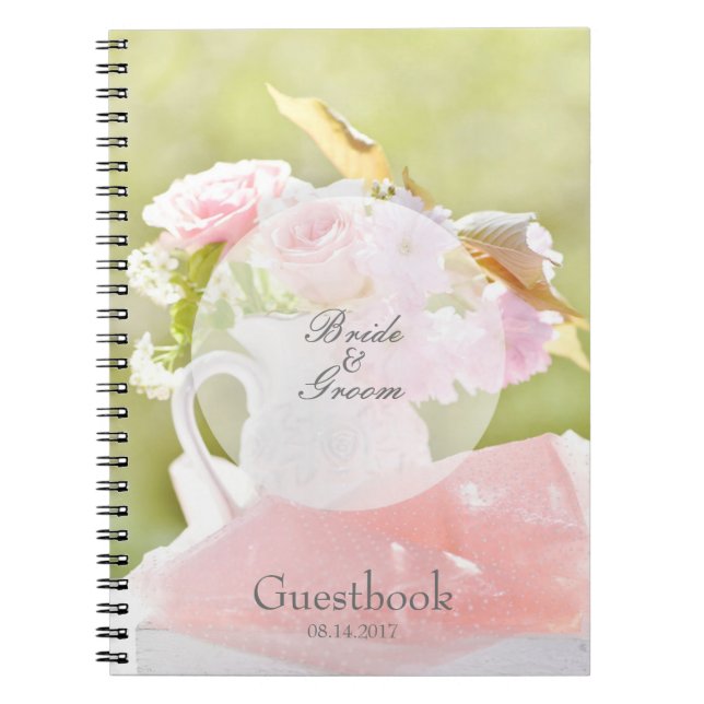 Fresh Spring Flower Bouquet Wedding guest book (Front)