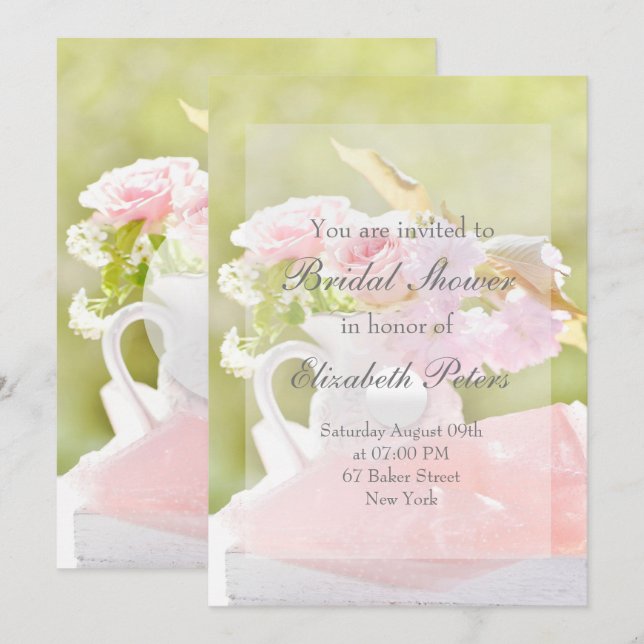Fresh Spring Flower Bouquet Wedding Invitation (Front/Back)