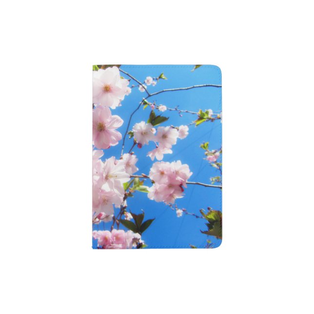 Fresh spring flowers background with frame. passport holder (Front)