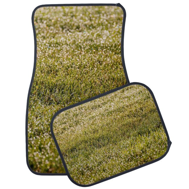 Fresh spring green grass background, with bokeh ef car floor mat (Set)