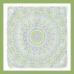 Fresh Spring Mandala in Green, Blue, and Lavender Bandana