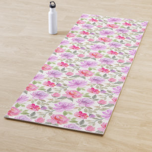 Fresh Spring Vibe: Pink and Purple Floral Design Yoga Mat