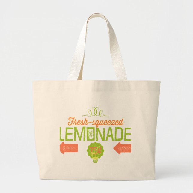 Fresh Squeezed Lemonade Large Tote Bag (Front)