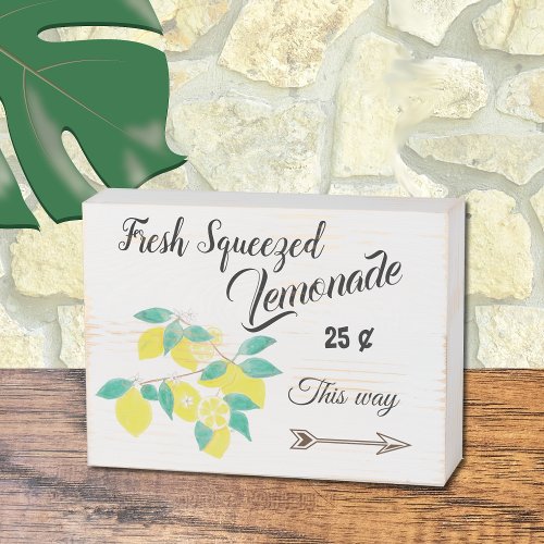 Fresh Squeezed Lemonade Rustic Wooden Box Sign