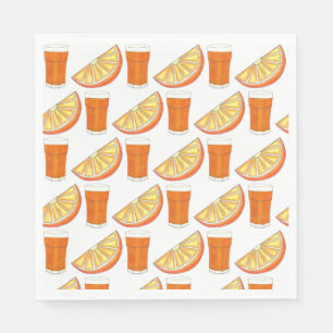 Fresh Squeezed OJ Orange Juice Citrus Fruit Slice Napkins