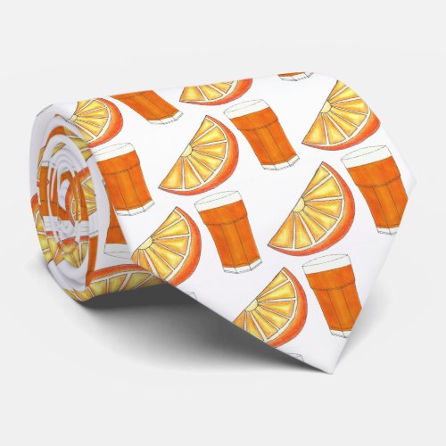 Fresh Squeezed OJ Orange Juice Citrus Fruit Slice Neck Tie