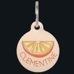 Fresh Squeezed OJ Orange Juice Citrus Fruit Slice Pet ID Tag<br><div class="desc">Design features an original marker illustration of a wedge of orange citrus fruit and a glass of fresh-squeezed Florida orange juice. This orange illustration is also available on other products. Coordinating citrus fruit illustrations are also available. Don't see what you're looking for? Need help with customization? Click "contact this designer"...</div>