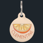 Fresh Squeezed OJ Orange Juice Citrus Fruit Slice Pet ID Tag<br><div class="desc">Design features an original marker illustration of a wedge of orange citrus fruit and a glass of fresh-squeezed Florida orange juice. This orange illustration is also available on other products. Coordinating citrus fruit illustrations are also available. Don't see what you're looking for? Need help with customization? Click "contact this designer"...</div>