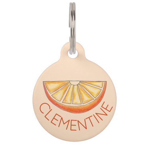 Fresh Squeezed OJ Orange Juice Citrus Fruit Slice Pet ID Tag