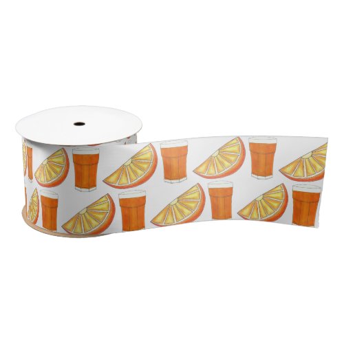 Fresh Squeezed OJ Orange Juice Citrus Fruit Slice Satin Ribbon