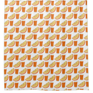 Fresh Squeezed OJ Orange Juice Citrus Fruit Slice Shower Curtain
