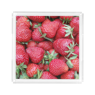 fresh strawberries acrylic tray