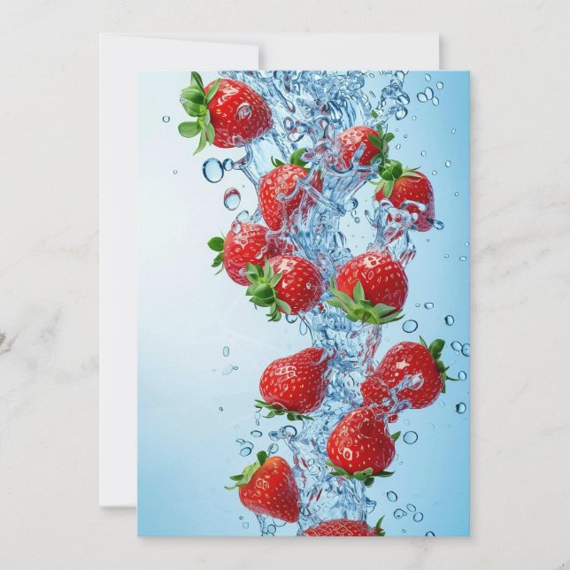 Fresh Strawberries and Water Holiday Card (Front)