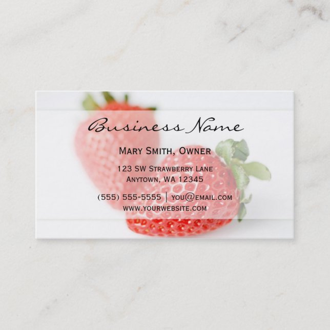 Fresh Strawberries Business Card (Front)