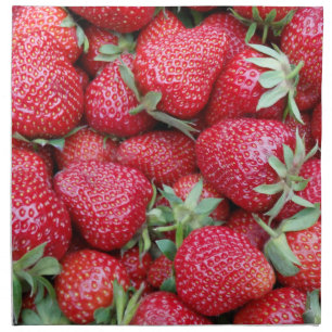 fresh strawberries cloth napkin