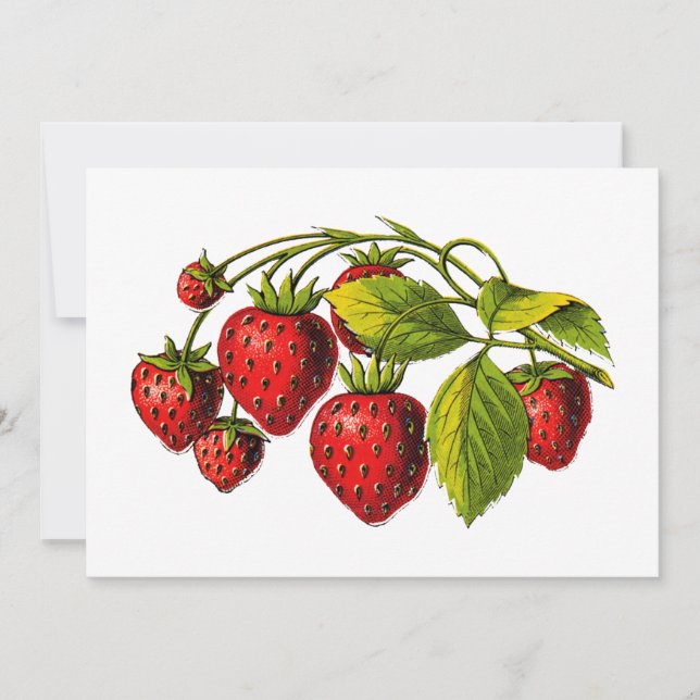 Fresh Strawberries Invitation (Front)
