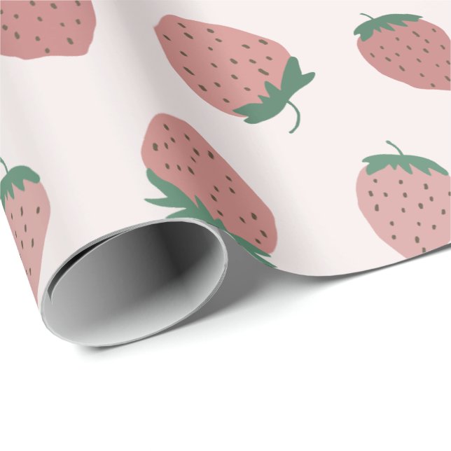 Fresh Strawberries pattern Wrapping Paper (Roll Corner)