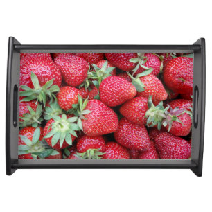 fresh strawberries serving tray