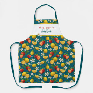 Fresh Strawberry and Lemon Pattern Apron