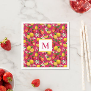 Fresh Strawberry and Lemon Pattern Napkins