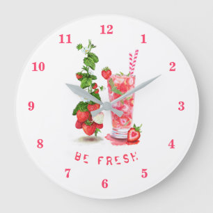 Fresh Strawberry Drink Clock