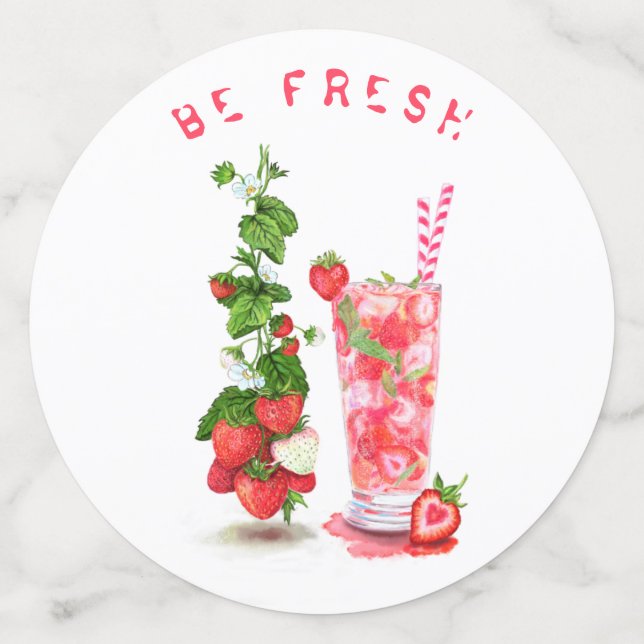 Fresh Strawberry Drink Confetti - Custom Text (Large Back)
