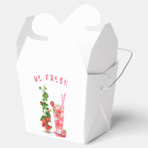 Fresh Strawberry Drink Favor Boxes - Custom Text