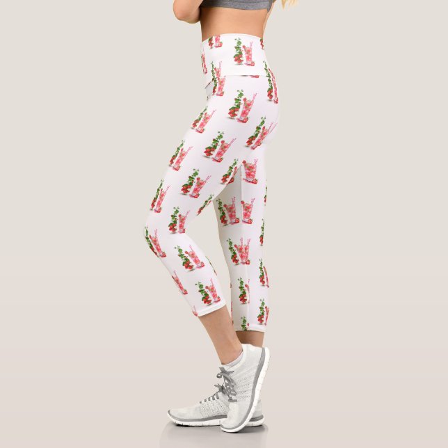 Fresh Strawberry Drink Funny Leggings (Left)