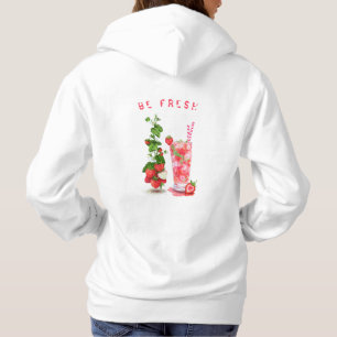 Fresh Strawberry Drink Hoodie - Custom Text