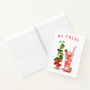Fresh Strawberry Drink Notebook - Custom Text